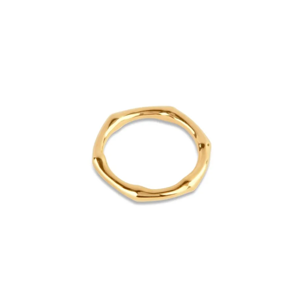 Dinny Hall Bamboo Ring In 22K Yellow Gold Vermeil