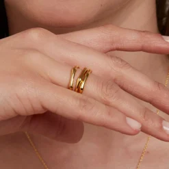 Dinny Hall Bamboo Ring In 22K Yellow Gold Vermeil