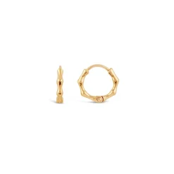 Dinny Hall Bamboo Solid Gold Micro Hoops