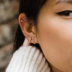Dinny Hall Bamboo Solid Gold Micro Hoops