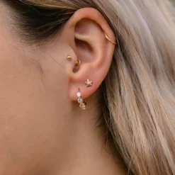 Dinny Hall Bijou Recycled Gold Single Star Diamond Stud