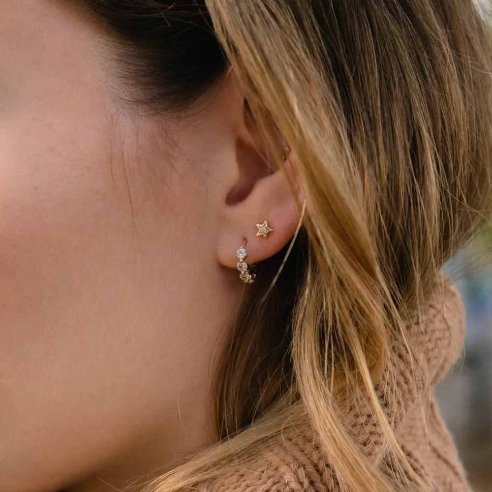 Dinny Hall Bijou Recycled Gold Star Diamond Studs