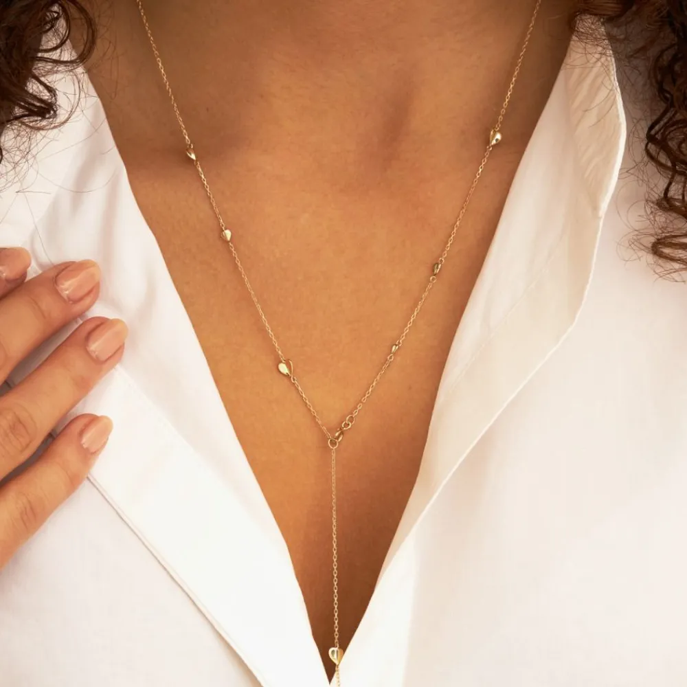 Dinny Hall Bijou Solid Gold Folded Heart Lariat
