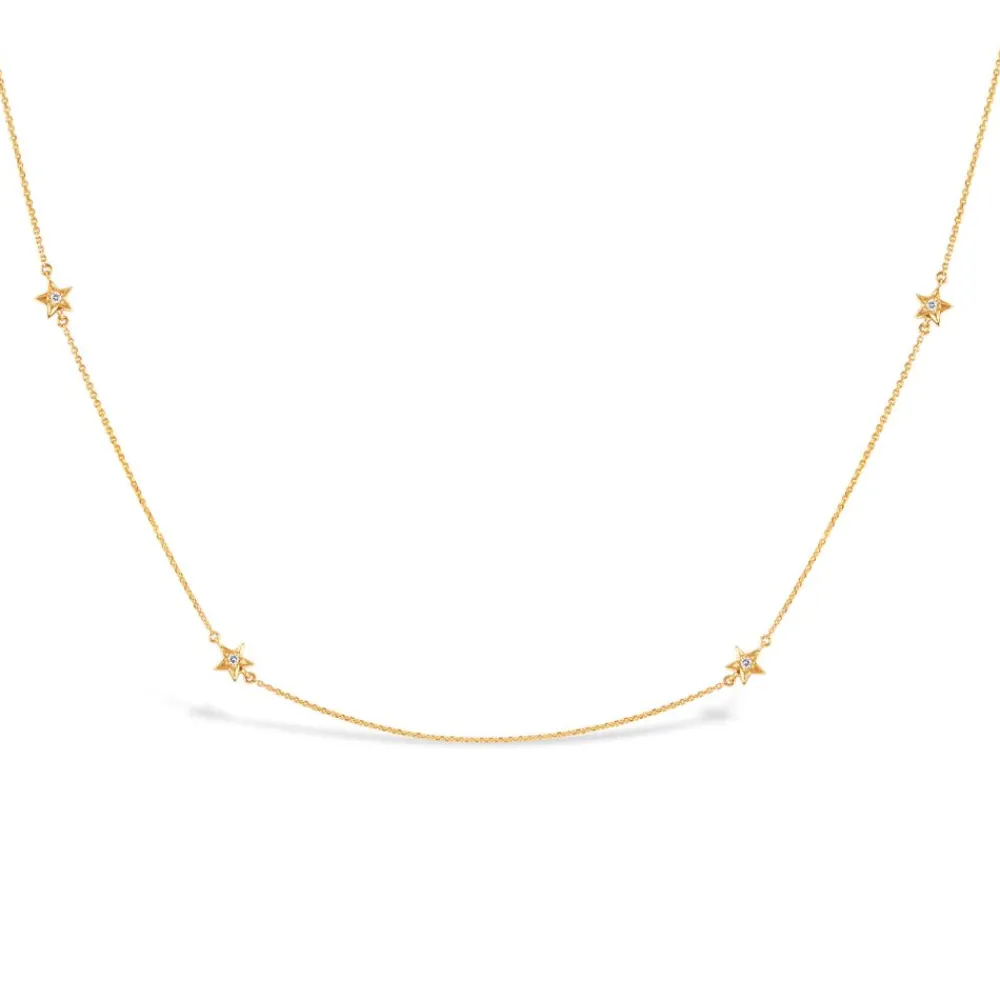 Dinny Hall Bijou Solid Recycled Gold Star Diamond Necklace
