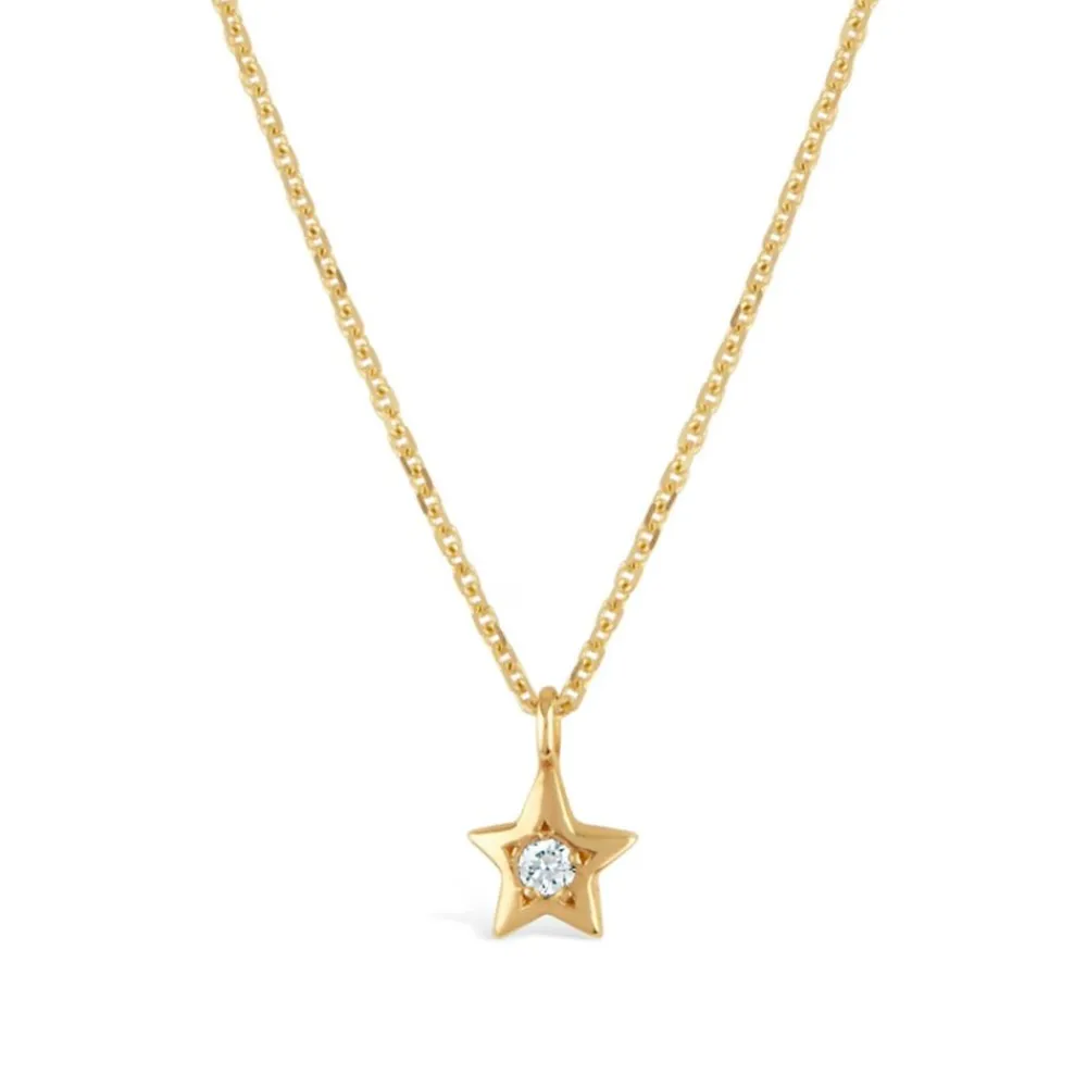 Dinny Hall Bijou Solid Yellow Gold Star Diamond Pendant