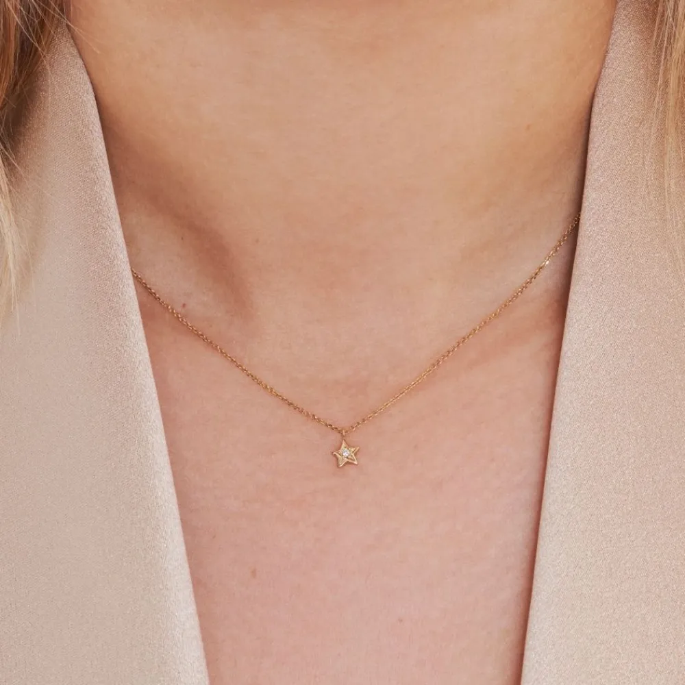 Dinny Hall Bijou Solid Yellow Gold Star Diamond Pendant
