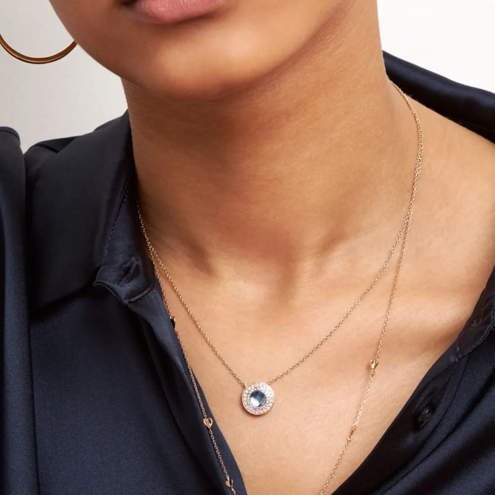 Dinny Hall Double Halo 14K Gold Pendant
