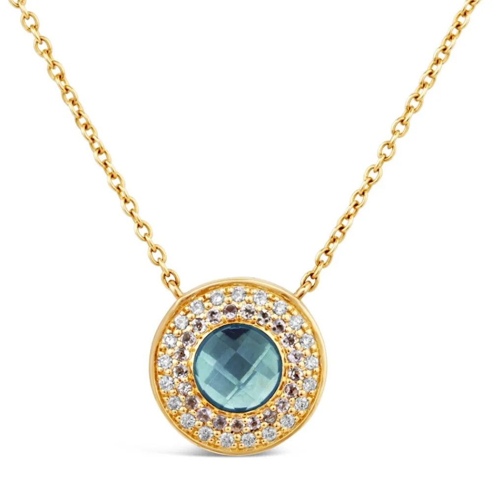 Dinny Hall Double Halo 14K Gold Pendant