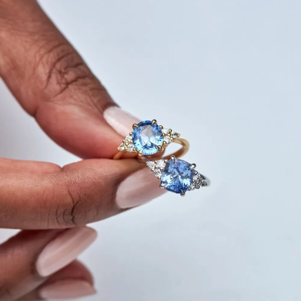 Dinny Hall Edie 18K Fine Cornflower Blue Sapphire & Diamond Ring