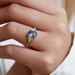 Dinny Hall Edie 18K Fine Iris Blue Sapphire & Diamond Ring
