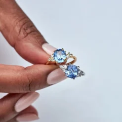 Dinny Hall Edie 18K Fine Iris Blue Sapphire & Diamond Ring