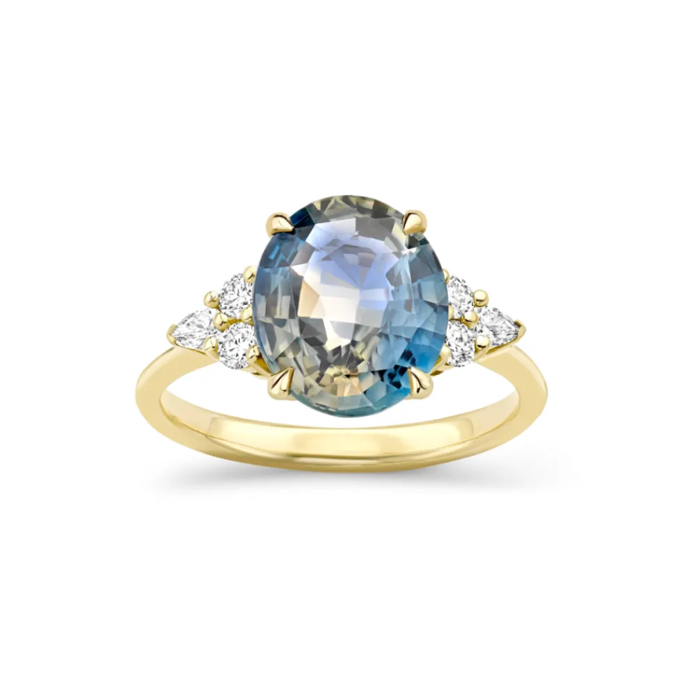 Dinny Hall Edie 18K Fine Peacock Sapphire & Diamond Ring