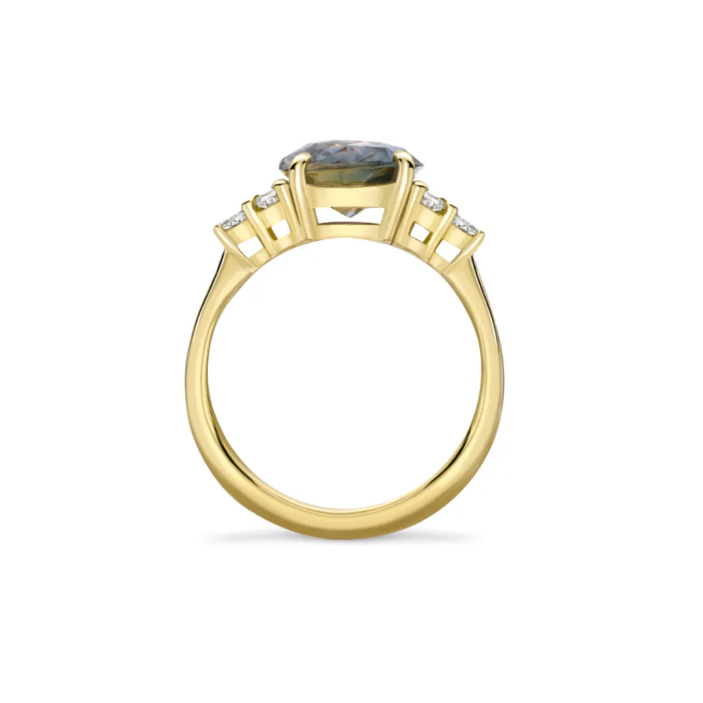 Dinny Hall Edie 18K Fine Peacock Sapphire & Diamond Ring