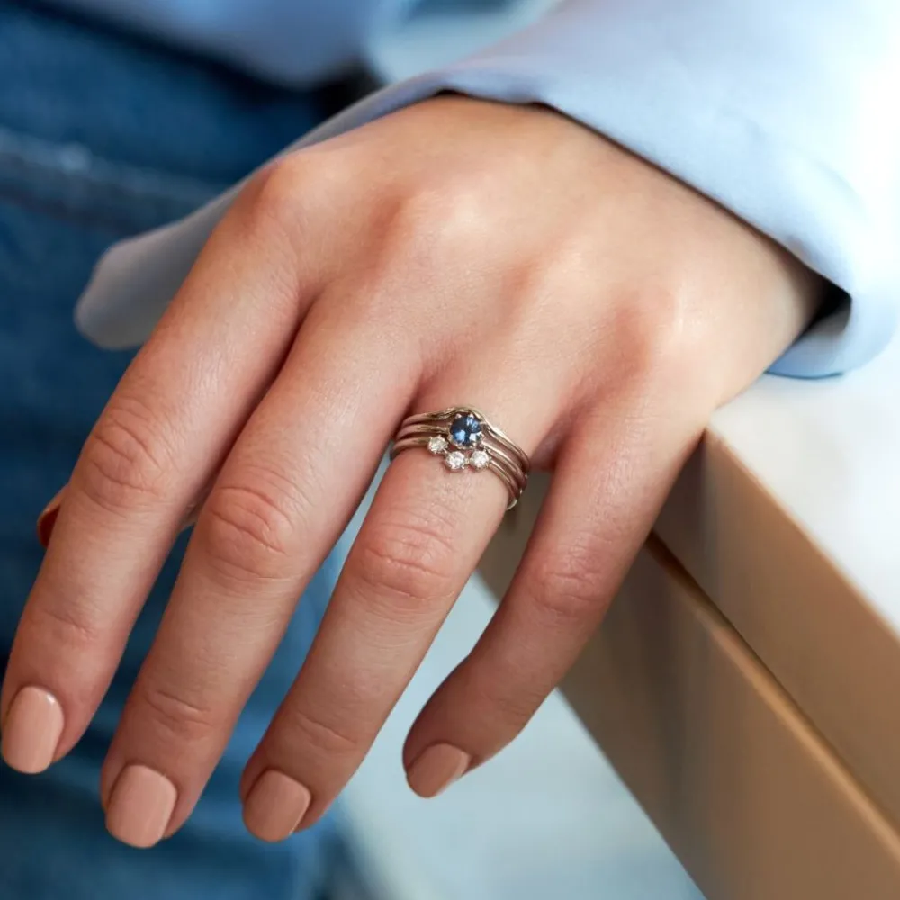 Dinny Hall Ellie 18K Fine Dark Indigo Sapphire Solitaire Ring