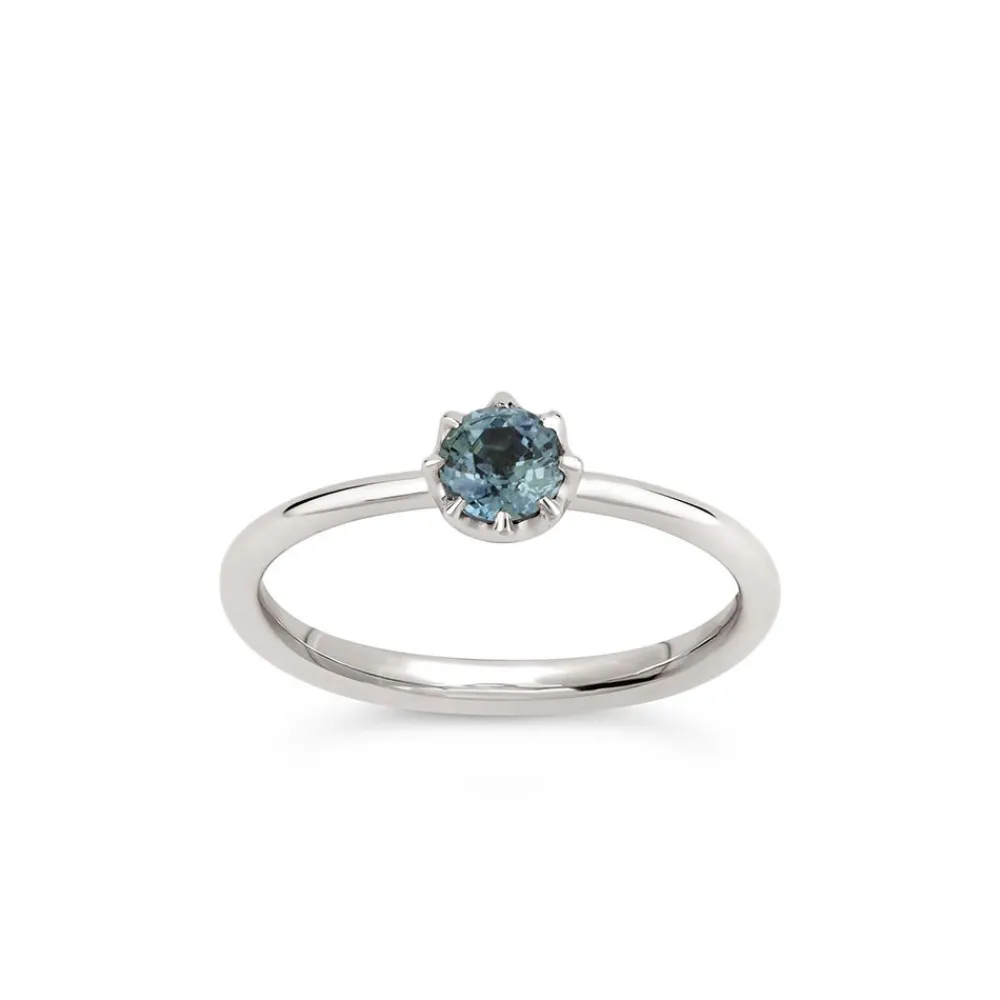 Dinny Hall Ellie 18K Fine Duck Egg Blue Sapphire Solitaire Ring