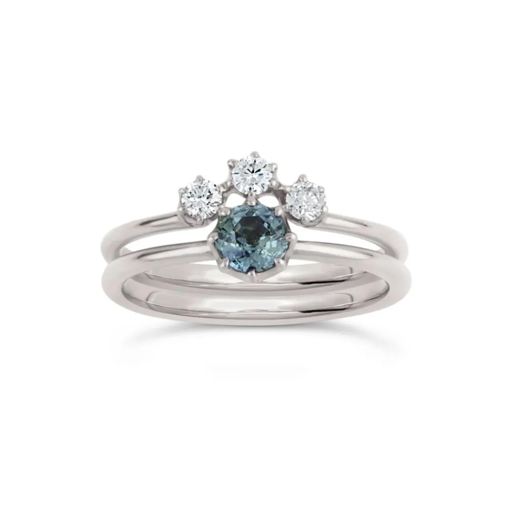 Dinny Hall Ellie 18K Fine Duck Egg Blue Sapphire Solitaire Ring