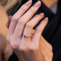 Dinny Hall Ellie 18K Fine Duck Egg Blue Sapphire Solitaire Ring