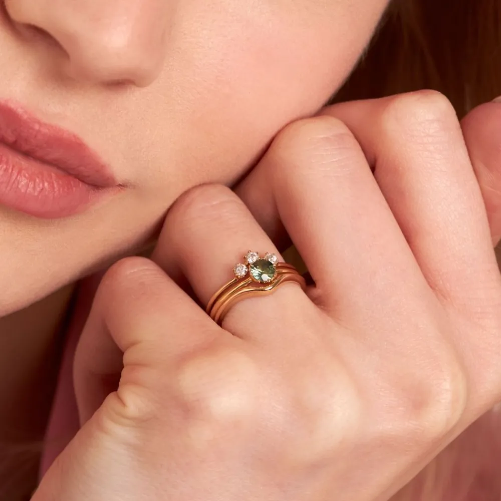 Dinny Hall Ellie 18K Fine Sage Green Sapphire Solitaire Ring