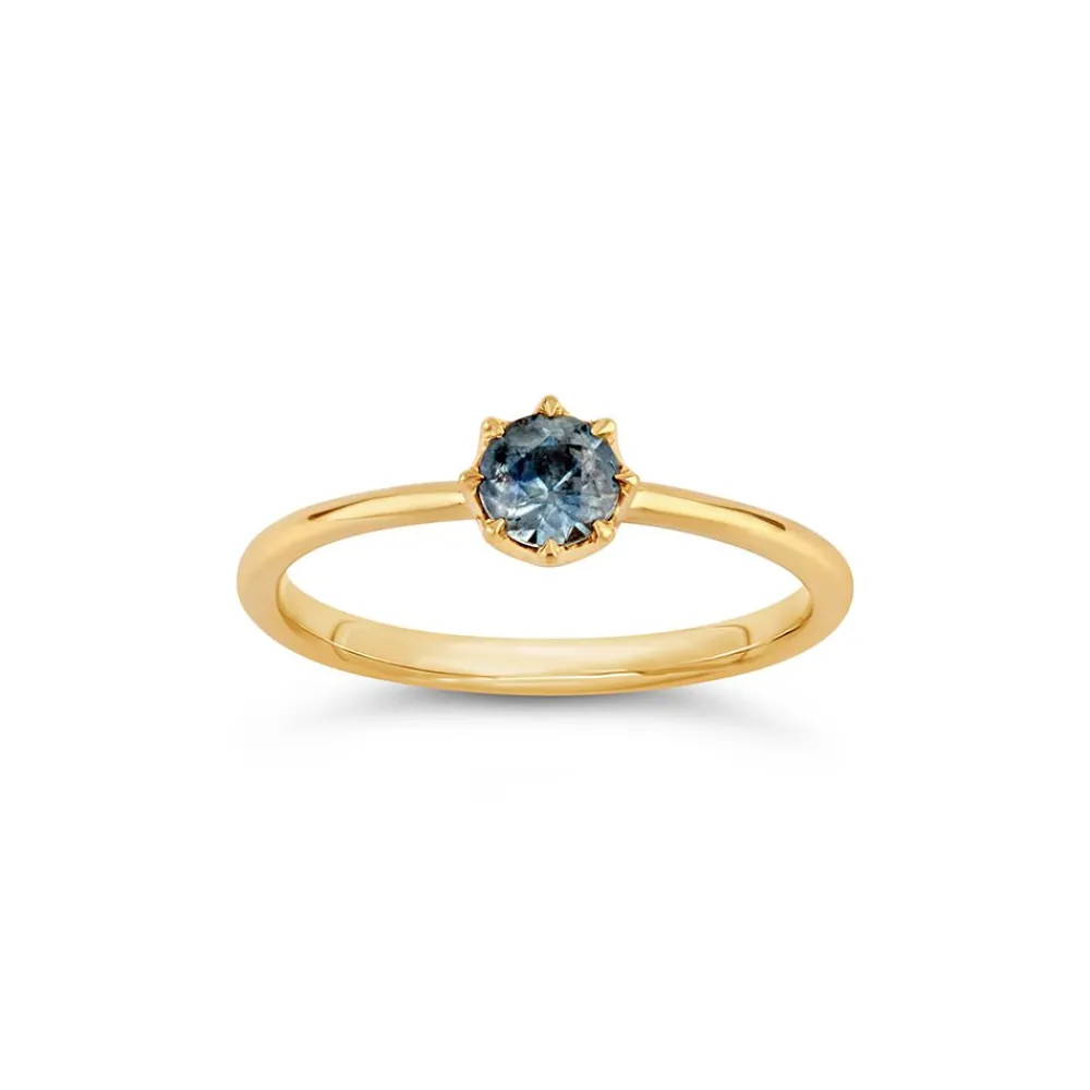 Dinny Hall Ellie 18K Fine Slate Blue Montana Sapphire Solitaire Ring