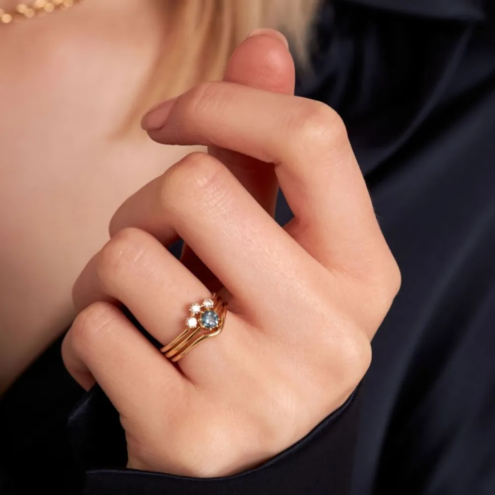 Dinny Hall Ellie 18K Fine Slate Blue Montana Sapphire Solitaire Ring