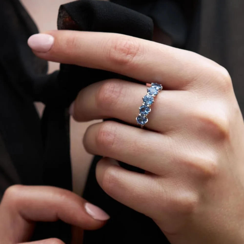 Dinny Hall Elyhara 18K Fine Azure Blue Five Stone Ring