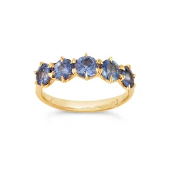 Dinny Hall Elyhara 18K Fine Blue Sapphire Five Stone Ring