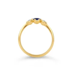 Dinny Hall Elyhara 18K Fine Blue Sapphire & Diamond Small Trilogy Ring