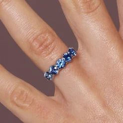 Dinny Hall Elyhara 18K Fine Blue Sapphire Five Stone Ring
