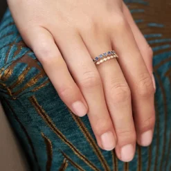 Dinny Hall Elyhara 18K Fine Blue Sapphire Half Eternity Ring