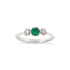 Dinny Hall Elyhara 18K Fine Emerald & Diamond Small Trilogy Ring