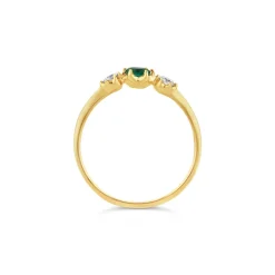 Dinny Hall Elyhara 18K Fine Emerald & Diamond Small Trilogy Ring