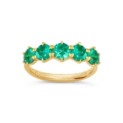 Dinny Hall Elyhara 18K Fine Emerald Five Stone Ring
