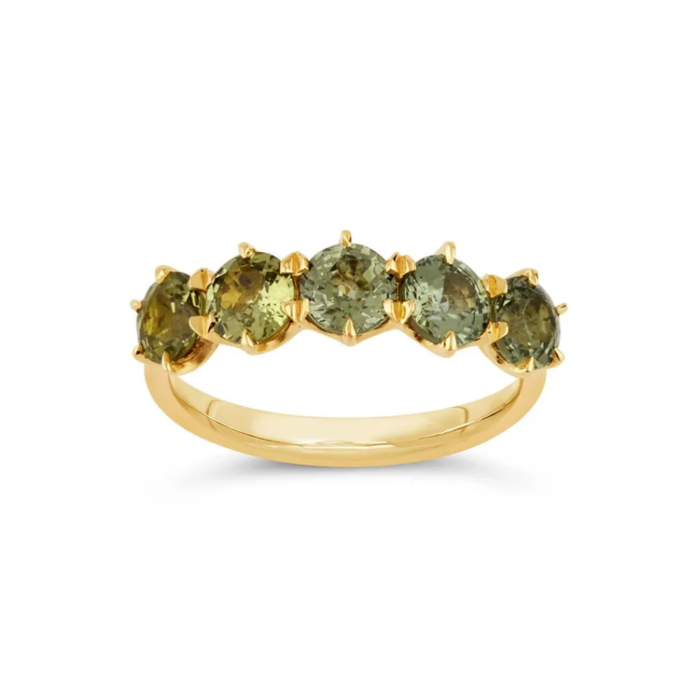 Dinny Hall Elyhara 18K Fine Green Sapphire Five Stone Ring