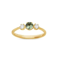 Dinny Hall Elyhara 18K Fine Green Sapphire & Diamond Small Trilogy Ring