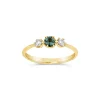 Dinny Hall Elyhara 18K Fine Montana Green Sapphire & Diamond Small Trilogy Ring