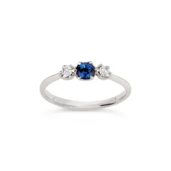 Dinny Hall Elyhara 18K Fine Royal Blue Sapphire & Brilliant Cut Diamond Small Trilogy Ring