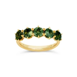 Dinny Hall Elyhara 18K Fine Verdant Green Sapphire Five Stone Ring
