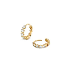 Dinny Hall Elyhara 18K Gold Diamond Huggie Hoops