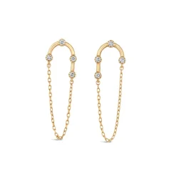 Dinny Hall Forget Me Not 9K Diamond Chain Drop Earrings