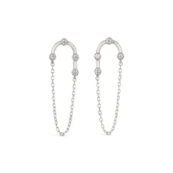 Dinny Hall Forget Me Not 9K Diamond Chain Drop Earrings