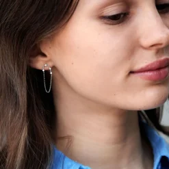 Dinny Hall Forget Me Not 9K Diamond Chain Drop Earrings