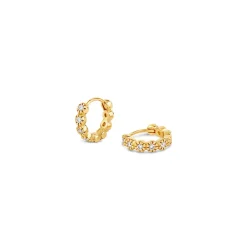 Dinny Hall Forget Me Not Recycled Gold Diamond Hoops