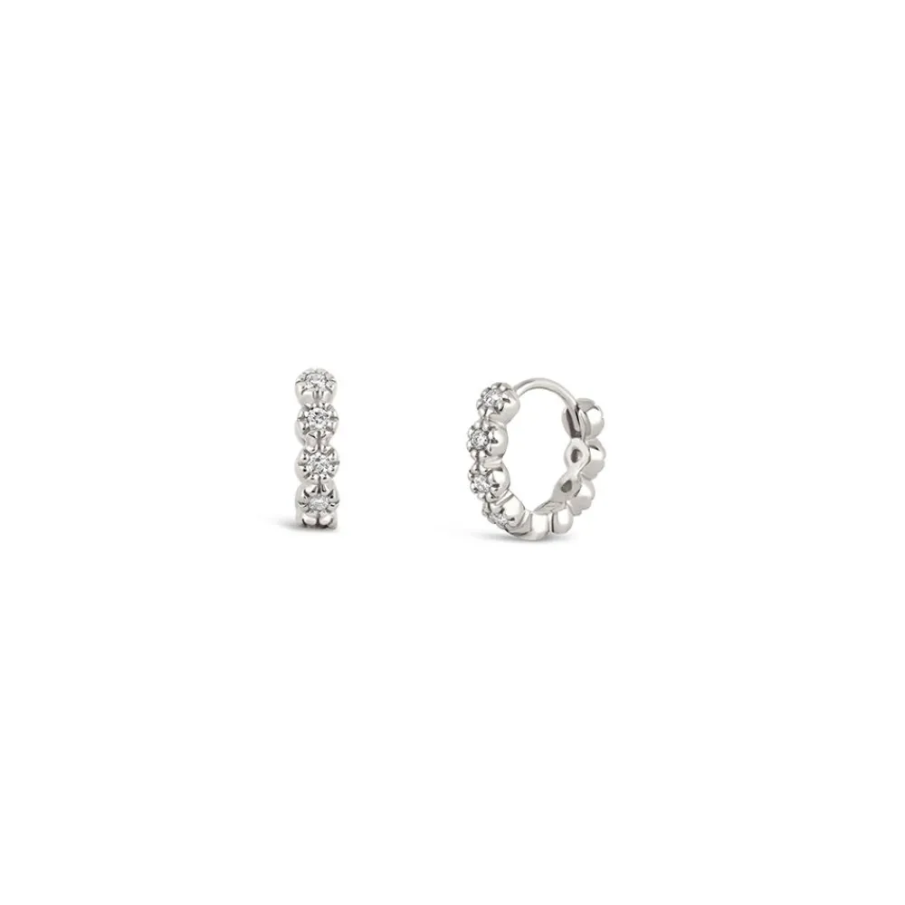 Dinny Hall Forget Me Not Recycled Gold Diamond Hoops