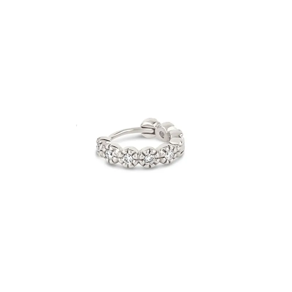 Dinny Hall Forget Me Not Recycled Gold Single Diamond Hoop
