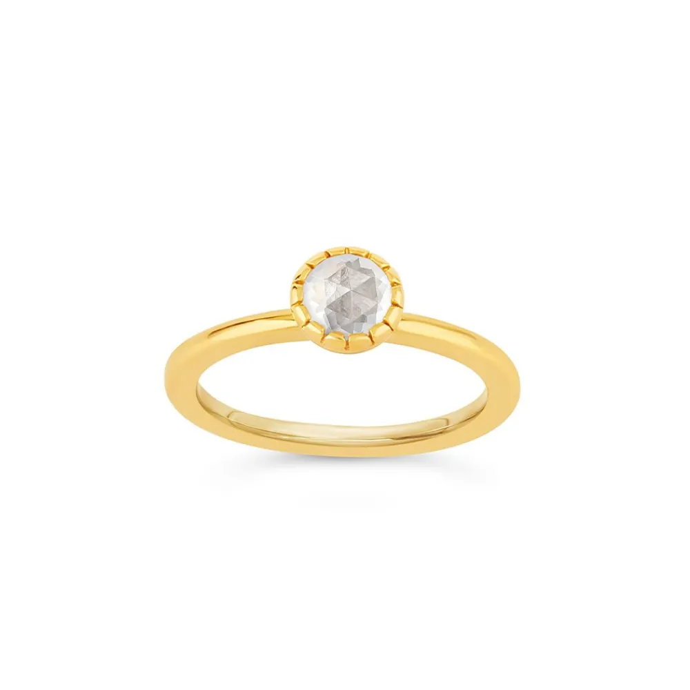 Dinny Hall Gem Drop Rose Cut Stacking Ring