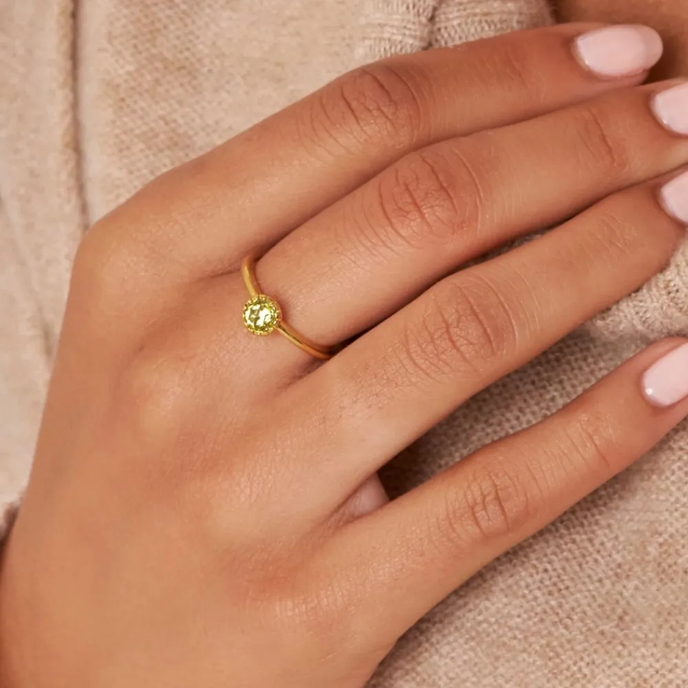 Dinny Hall Gem Drop Rose Cut Stacking Ring