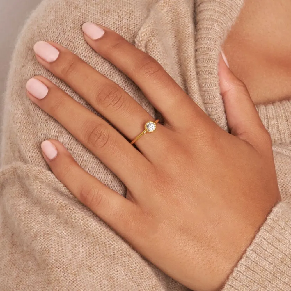 Dinny Hall Gem Drop Rose Cut Stacking Ring