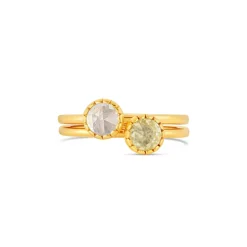 Dinny Hall Gem Drop Rose Cut Stacking Ring