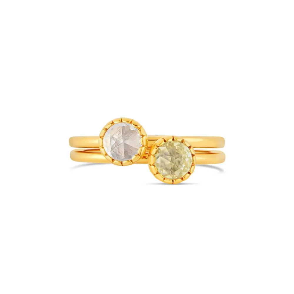 Dinny Hall Gem Drop Rose Cut Stacking Ring