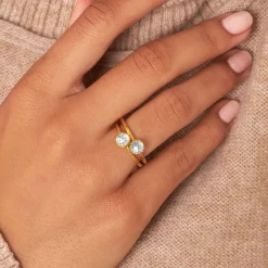 Dinny Hall Gem Drop Rose Cut Stacking Ring